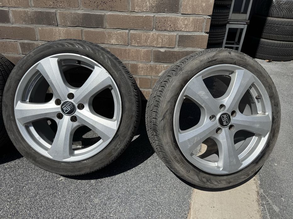 Set jante aliaj R18 OZ MSW 5x112 compatibile VAG Mercedes + anvelope all-season 225/45/18 Continental RSC