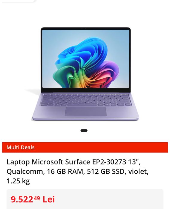 Micrsoft surface laptop 2025 13”, 512gb 16gb Ram SIGILAT, Ocazie, transport inclus