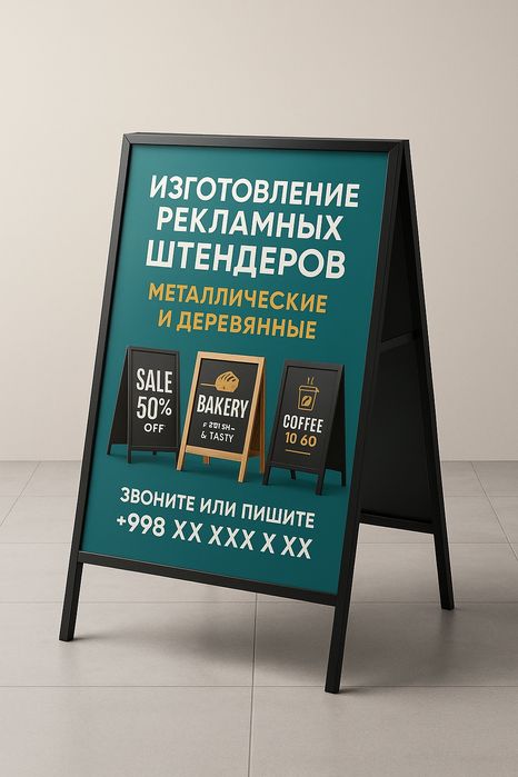 Металлические и деревянные штендеры на заказ | Лазерная резка и печать