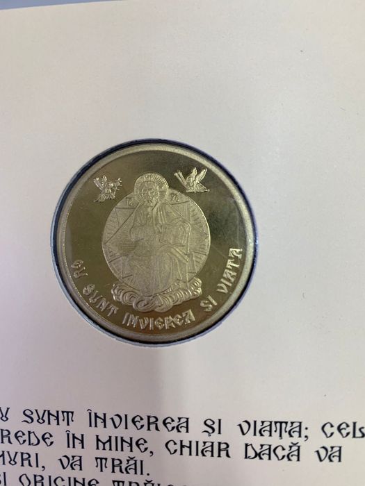 Felicitare Paste religios 2011 medalie tombac Monetăria Statului