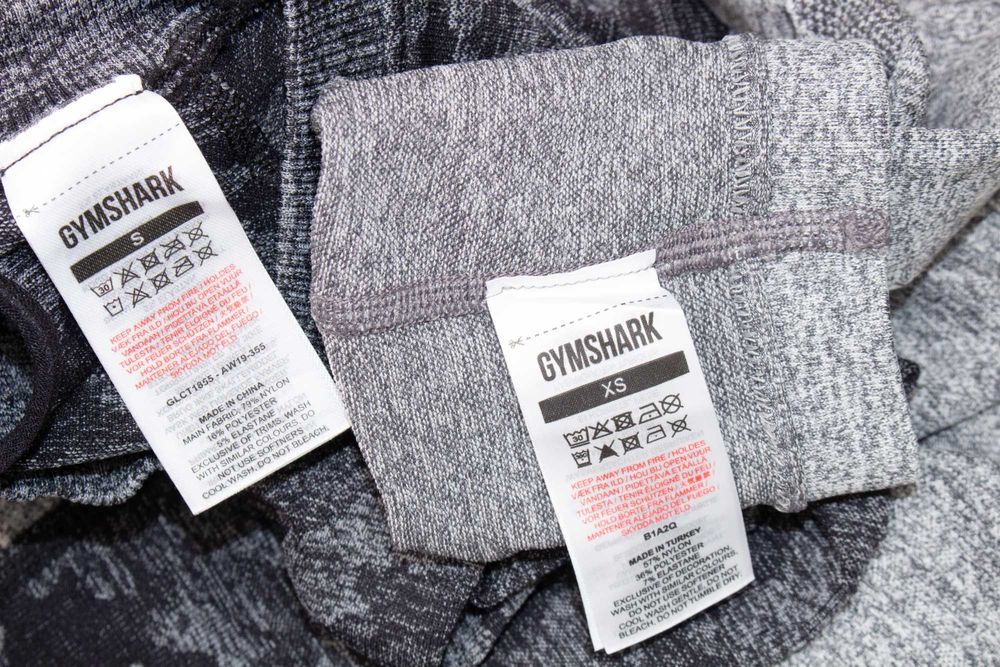 Gymshark комплект клин сив висока талия + кроп топ сиво-черен XS/S