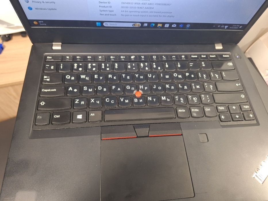 Thinkpad L14 gen1 16 озу, 512 ssd, core i5 -10210u
