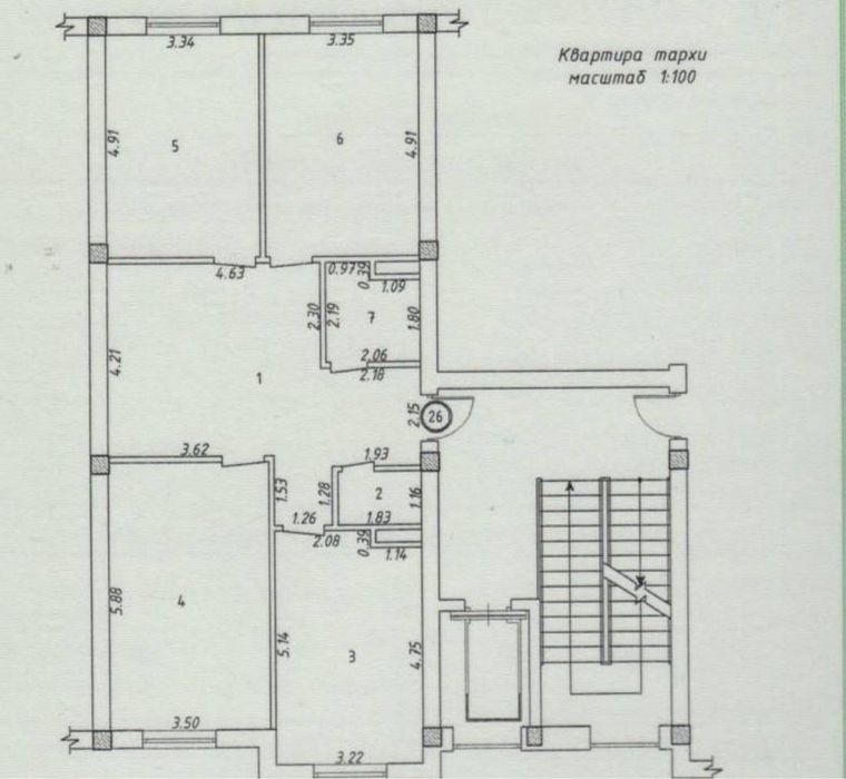 Новостройка 4/1/8 Паркентский 102 м2