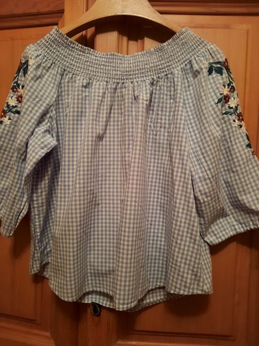 Bluza din bumbac cu broderie florala mărimea 42-44