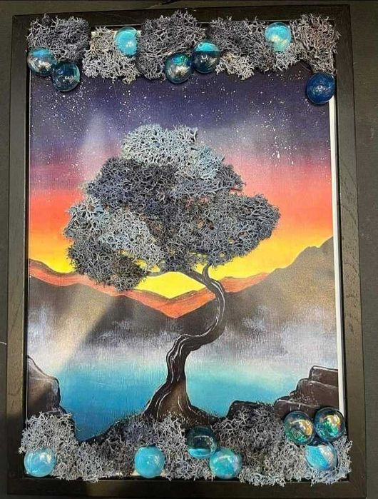 Изработка на пана от цветя и скандинавски мъх и други изделия по избор