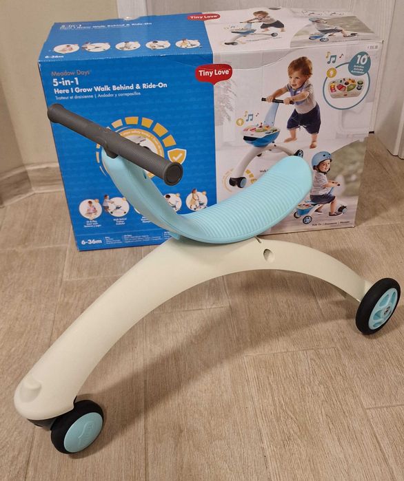 Активно-двигателна играчка 5 в 1 Tiny Love - Walk Behind & Ride-on, синя