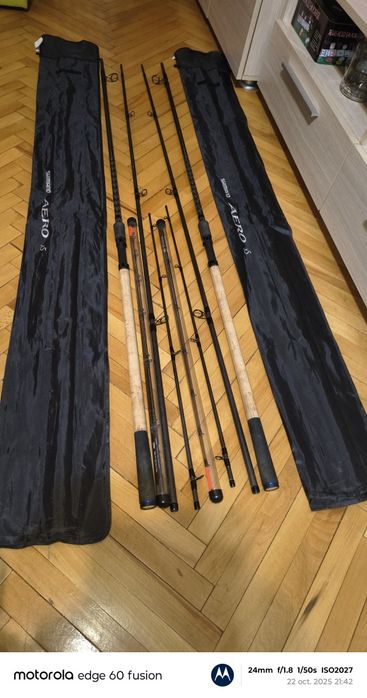 Set 2 lansete Shimano Distance Feeder Aero X5 3,96 m 90 g