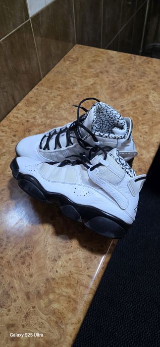 Air Jordan Boys 6 Rings Sneakers Black White