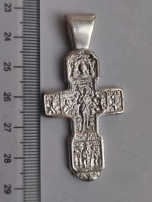 Большой серебряный православный крест