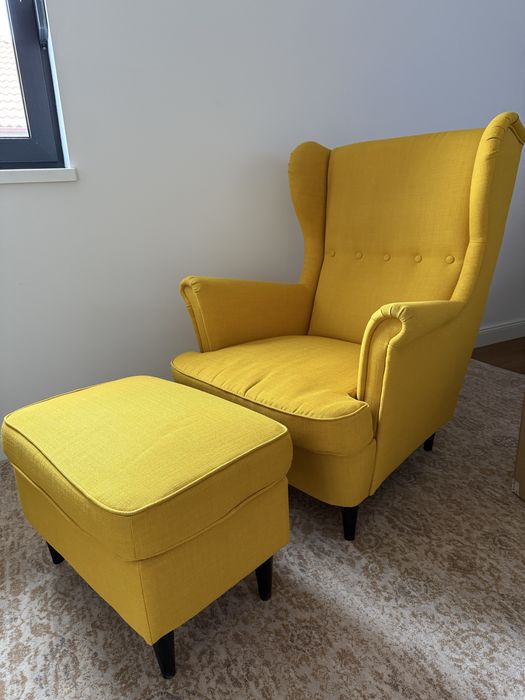 Fotoliu + taburet Strandmon (Ikea)
