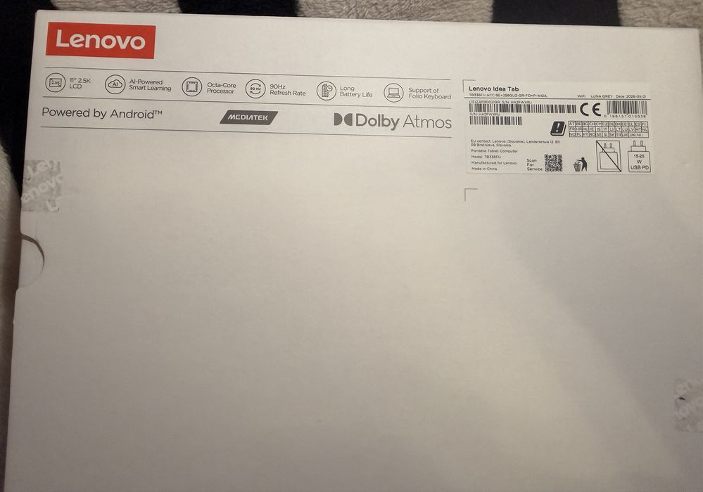 Tabletă Lenovo Idea Tab 11, 256GB, 8GB RAM, 5G, neagră, cu Stylus Pen și husă