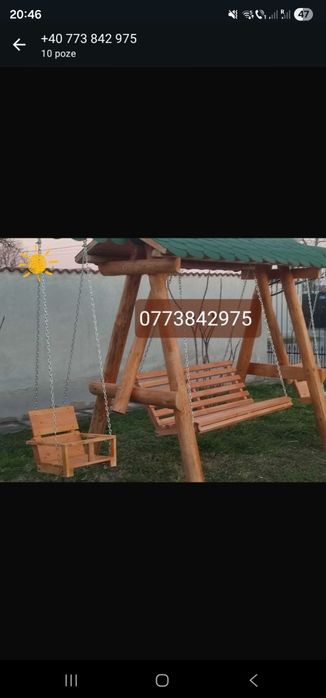 Leagăn balansoar lemn rotund