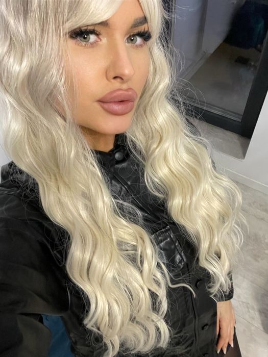 Peruca lunga blonda ombre