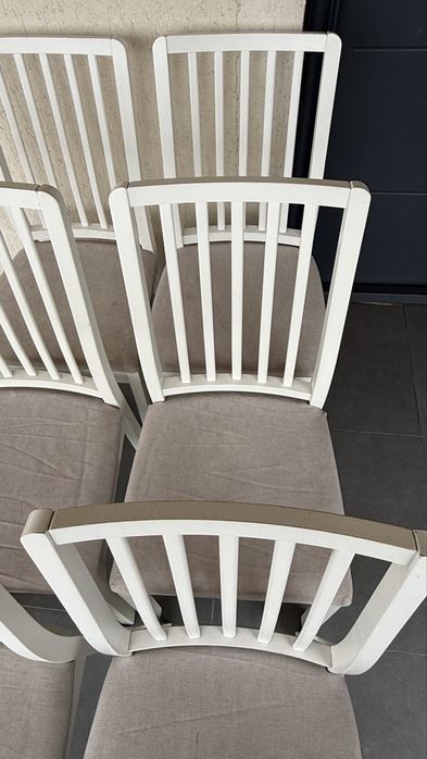 Set 6 scaune bucătărie IKEA – lemn masiv + tapițerie