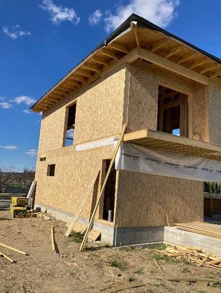 Casa, cabane A-Frame, foisoare si terase din structura de lemn