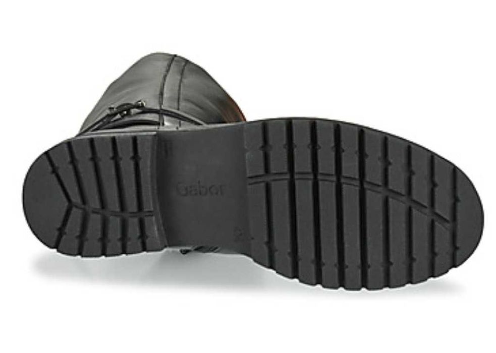 Кожени ботуши с грайфер, Gabor, черни, 36