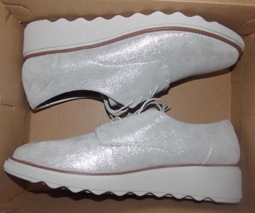 Обувки CLARKS - Sharon Noel Silver Metallic
