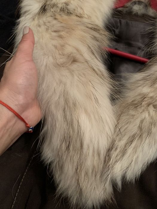 НОВО Палто с яка от сребърна лисица