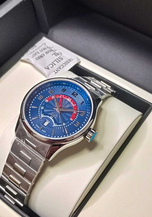 Ceas Gv2 By Gevril Giromondo Quartz Blue Dial GMT- 42302B Swiss Made