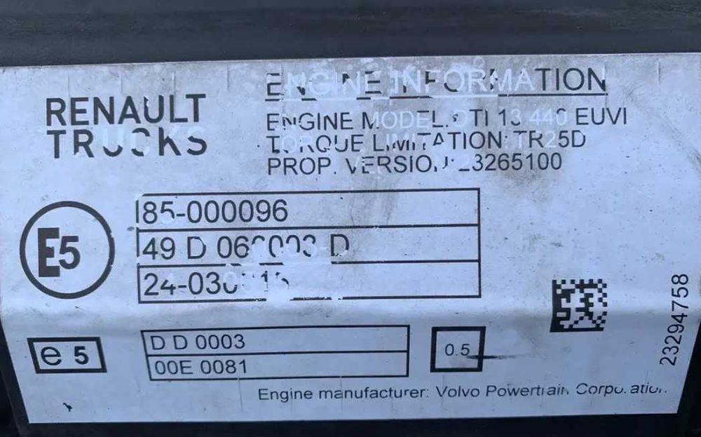Motor Renault DTI13 440 K5 440 CP Euro 6