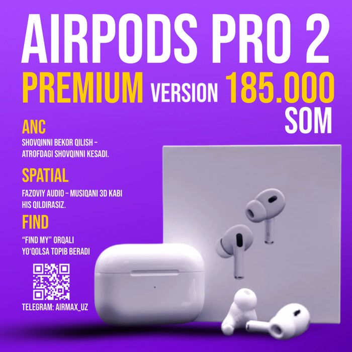 AirPods Pro 2 Premium  - Гарантия - Доставка по Узбекистану 24/7 !