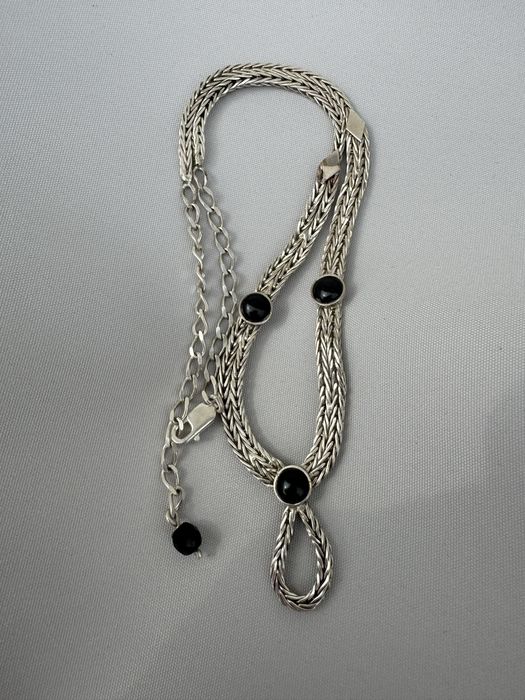 Colier din argint si onix