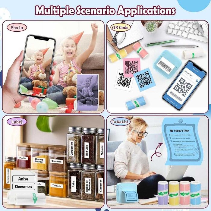 Role hartie adeziva, VALA, 57mm latime, pentru mini imprimante