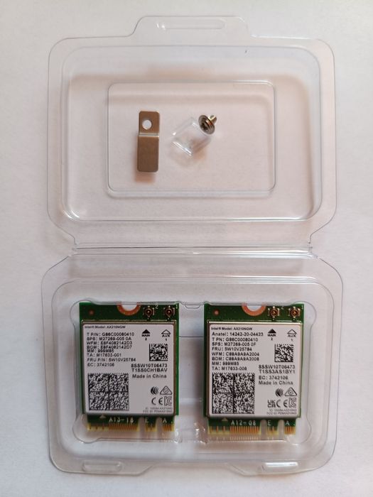 Placă Wireless Wi-Fi 6E - Intel AX210 NGW interfață M.2/NGFF 2230 Tri-Band 2,4/5/6 GHz Bluetooth 5.3 viteză 5,4 Gbps - NOU