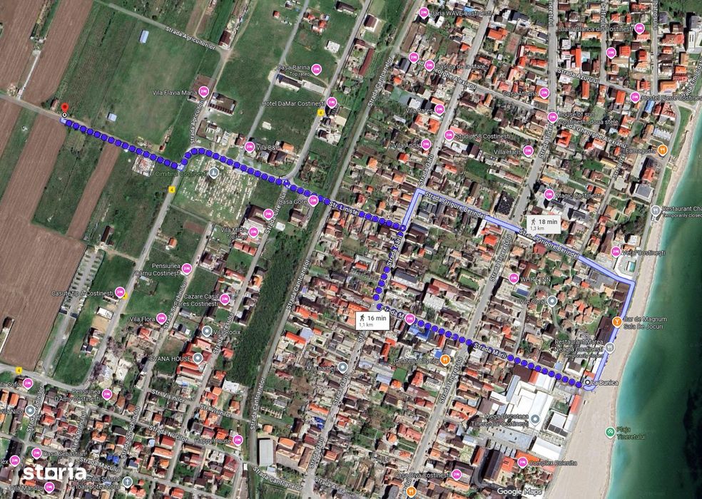 5000mp intravilan Costinești –acces la 2 străzi / ideal Pensiune/Hotel