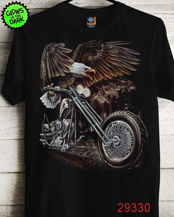 Тениска светеща орел с мотор, 100%памук, всички размери чисто нови.