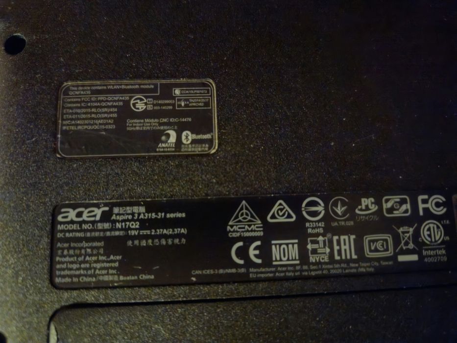 Laptop Acer Aspire 3 A315-31
Spec