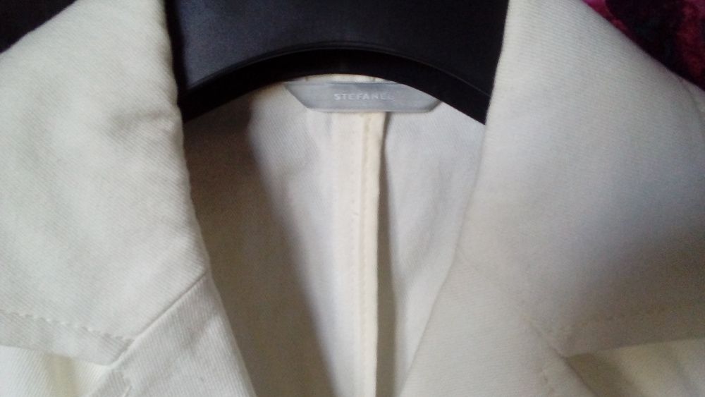 sacou Stefanel, alb, cambrat, nou, S