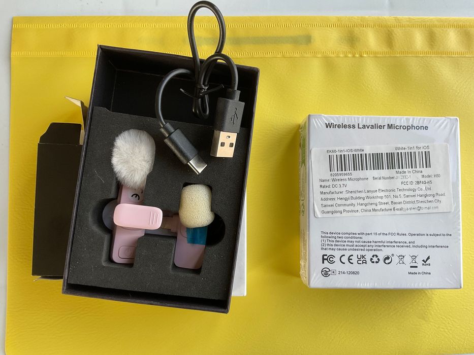 Безжичен петличен микрофон K60, шумопотискащ запис .