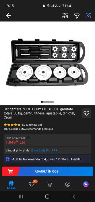 Set de discuri cu bare de haltera si gantere pentru fitness, ajustabile, din otel cromat, 50kg