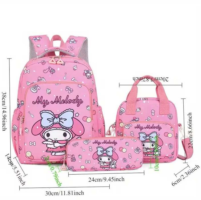 Комплект ученическa раницa с несесер и чанта за обяд - Hello Kitty