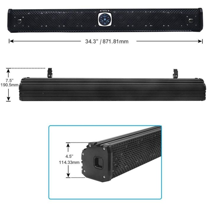 Soundbar pentru utv, prindere pe rollcage, Recoil - Soundbar prindere