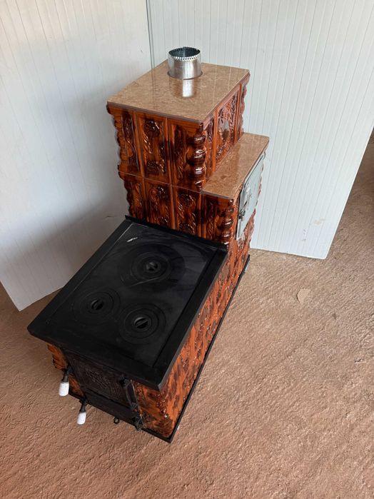 Soba de teracota cu plita mare si cuptor 4 randuri culoare degradeu