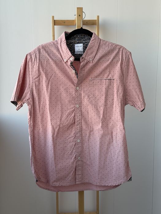 Елегантна мъжка риза - синя и розова