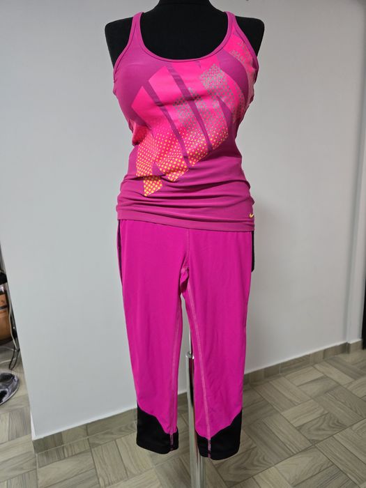 Colanti fucsia cu dunga neagra pentru sport/fitness