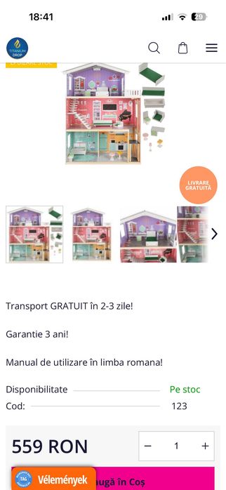 Vand casuta de papusi xxl din lemn