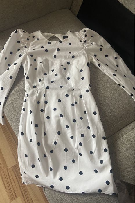 Rochie Top Shop alba cu buline negre
