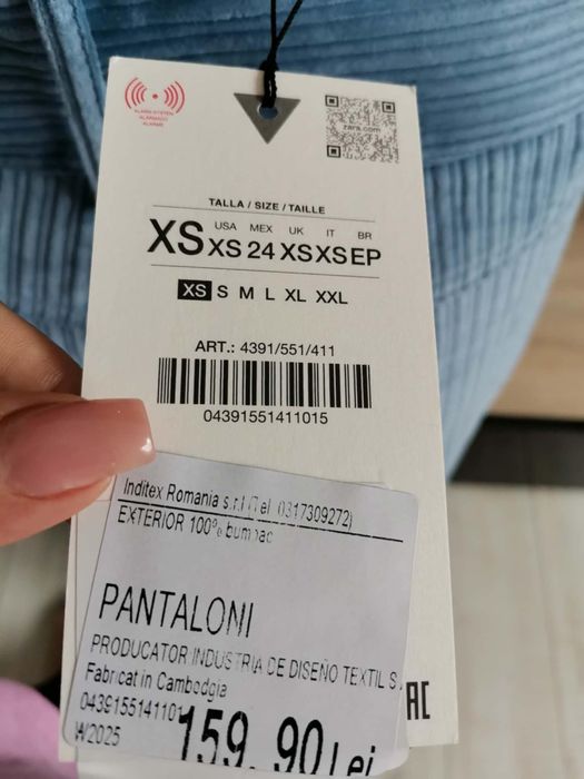 Pantaloni bumbac evazați Zara mărime XS noi cu eticheta