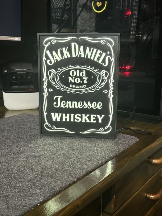 Decor LED Jack Daniel’s printat 3D