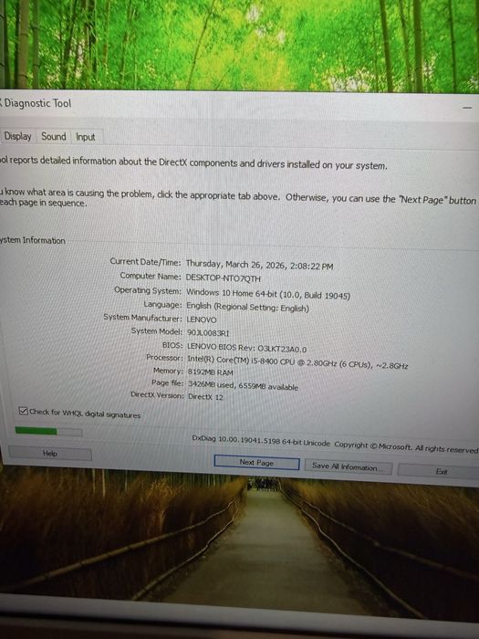 PC - Nvidia 1050ti /8GB Ram DDR4/ i5 8400