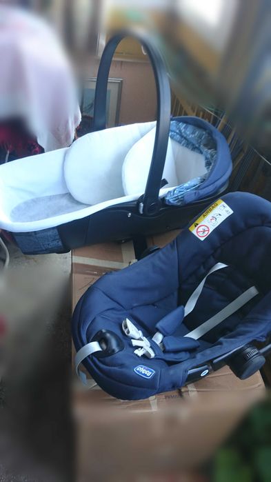 Carucior 3 in 1 Chicco Trio Sprint Albastru in stare foarte buna+Bonus