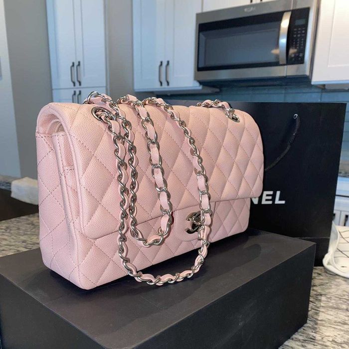 Geantă Chanel din Piele Roz, Poseta Chanel din Piele Caviar