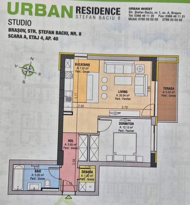 Vand apartament doua camere Urban Coresi.