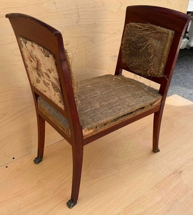 Taburet / băncuță vintage lemn masiv – stil Empire