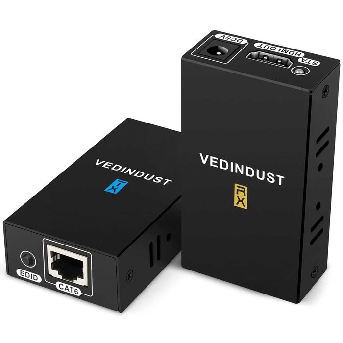 VEDINDUST Extender HDMI 1080p 60m HDMI Ethernet RJ45 Cat 5-6-7 EDID