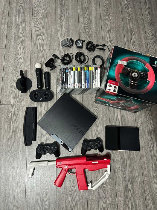 Consolă PlayStation 3 +17Jocuri+accesorii+Volan Logitech+Ps2+Joc